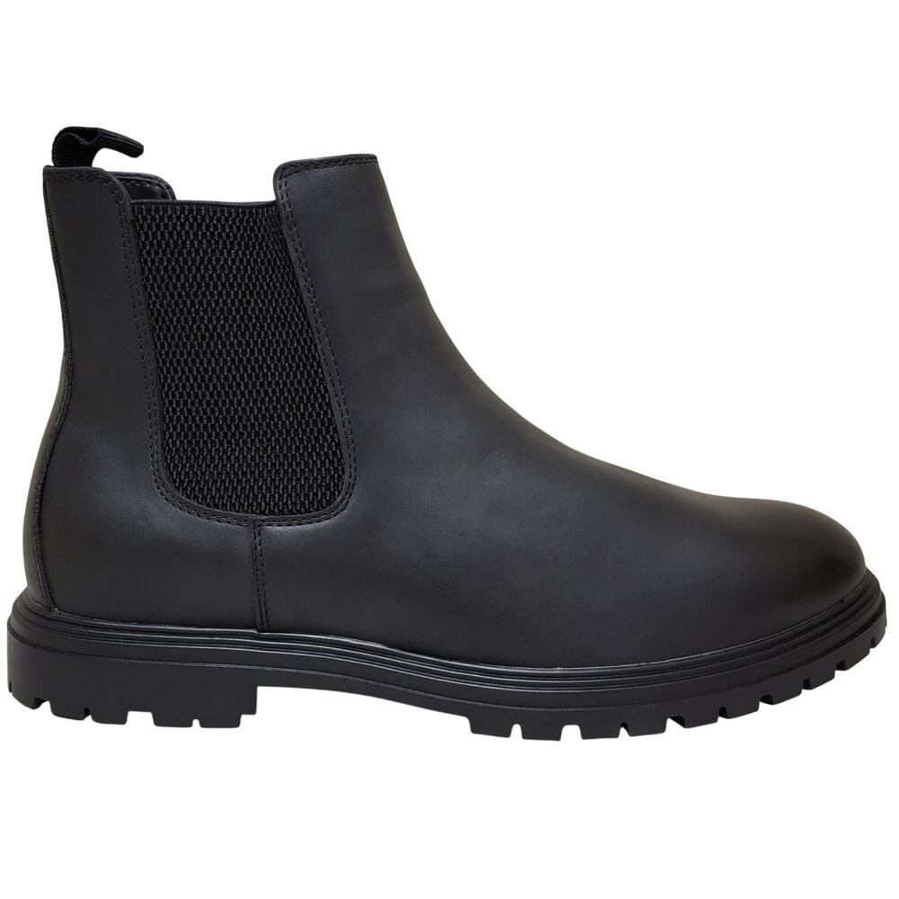Call It Spring Men Ramiro Chelsea Ankle Boots Size US 10 Black Faux Leather - Picture 2 of 6